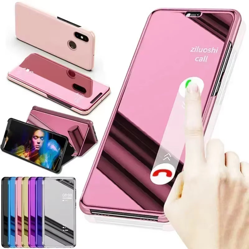 Luxury Smart Mirror Flip Case for Xiaomi Poco M5S 4G
