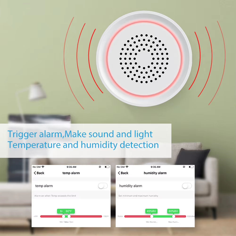 Tuya Smart Siren Alarm Sensor with Sound & Light, USB Power