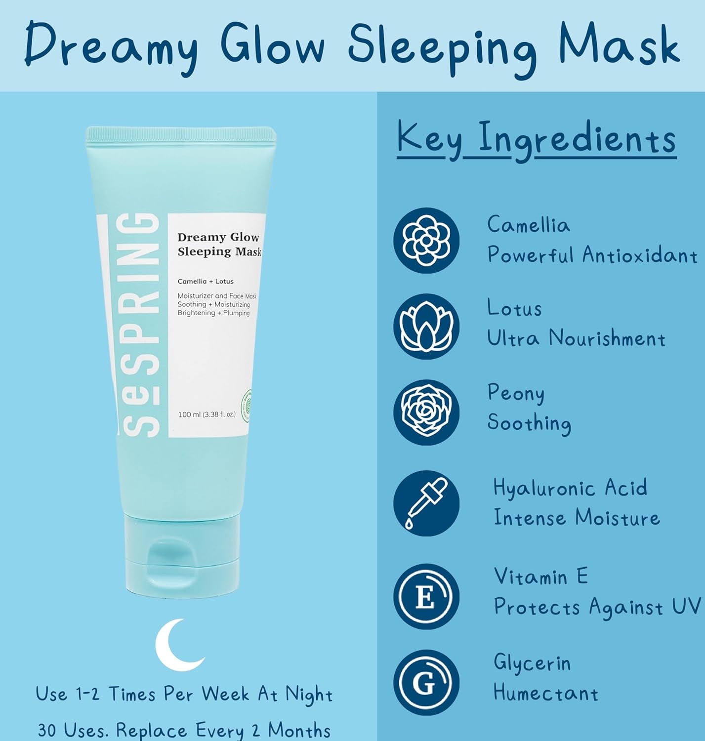 Dreamy Glow Camellia Sleeping Mask – Vegan Korean Skincare