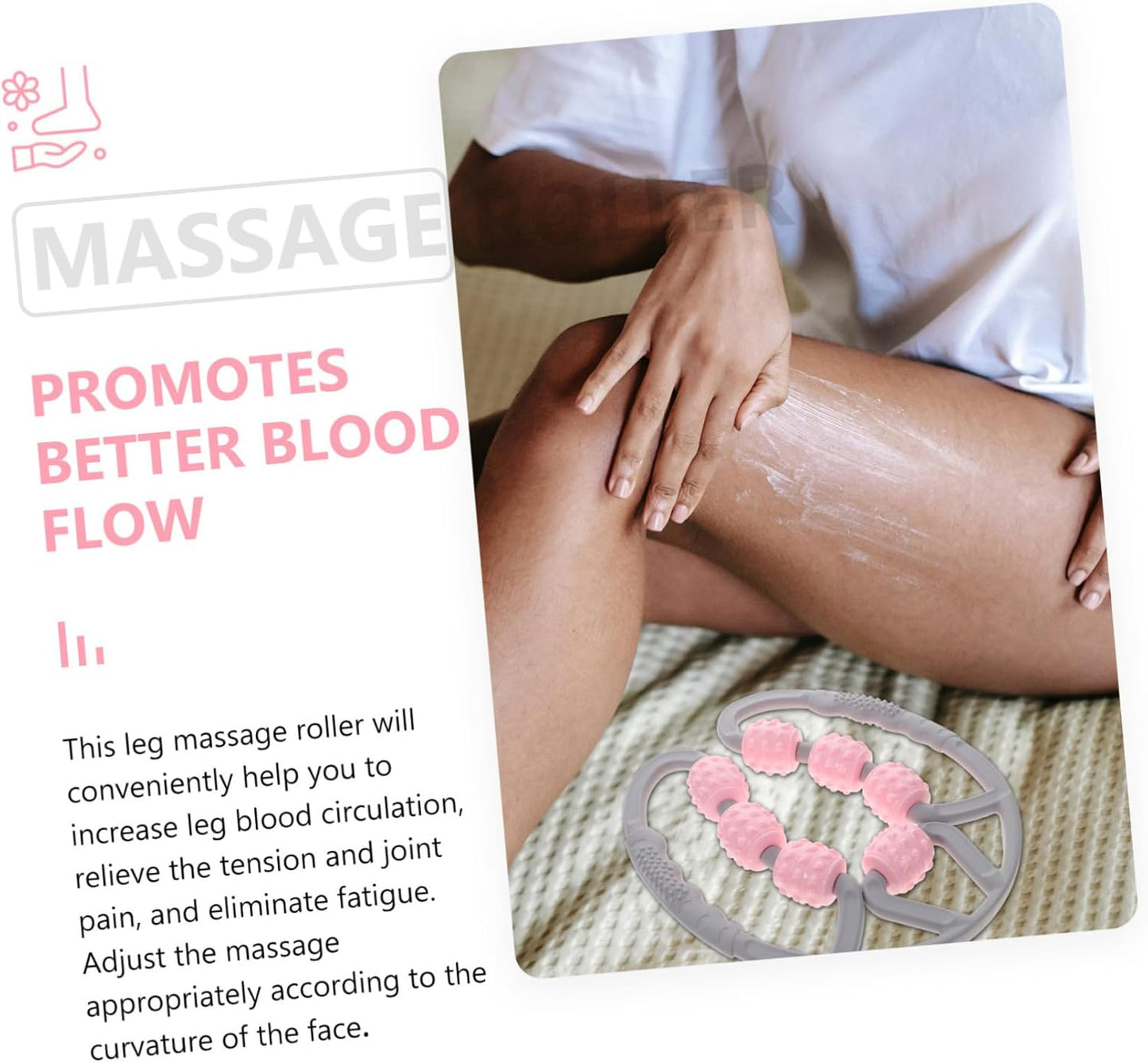 Seven-Wheel Deep Tissue Massage Roller – Handheld Muscle Relaxation Tool