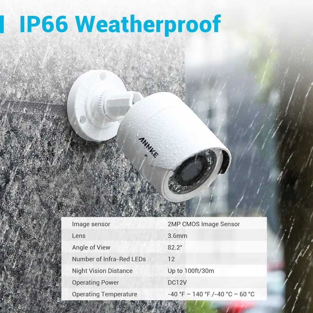8CH 5MP DVR with 8 Waterproof Outdoor Security Cameras