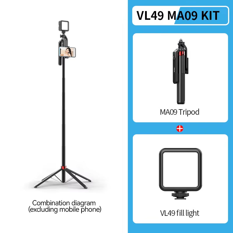 MA09 1.8M Selfie Stick Tripod with Remote for iPhone & Android