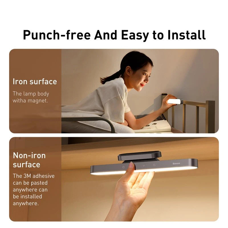 Magnetic LED Table Lamp with Stepless Dimming, Rechargeable