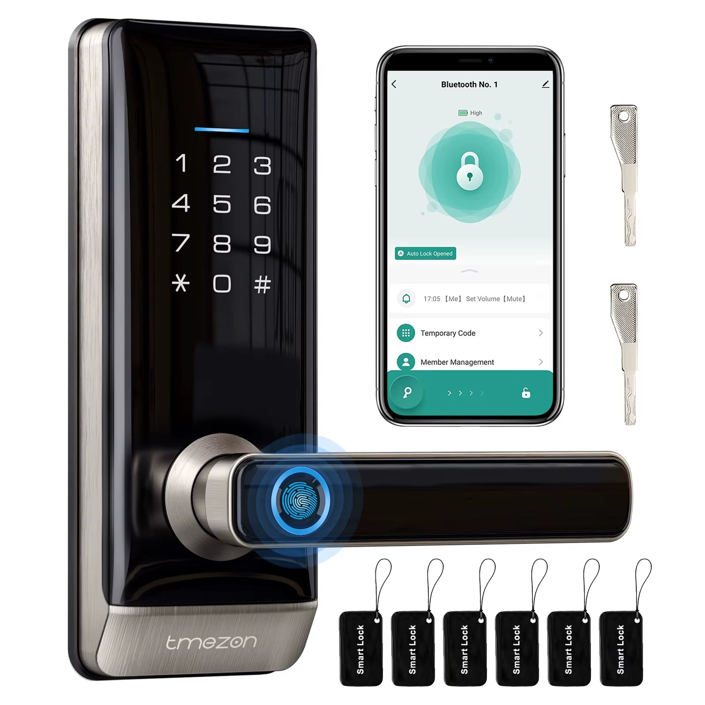 Smart Keyless Door Lock, Fingerprint & Keypad Entry for Home