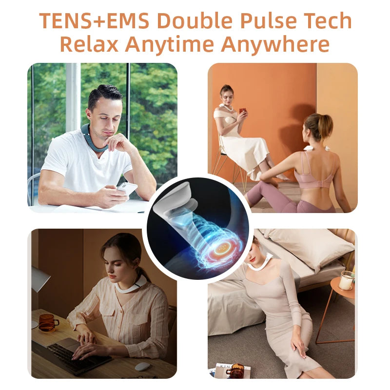 Cordless Electric Pulse Neck Massager for Pain Relief