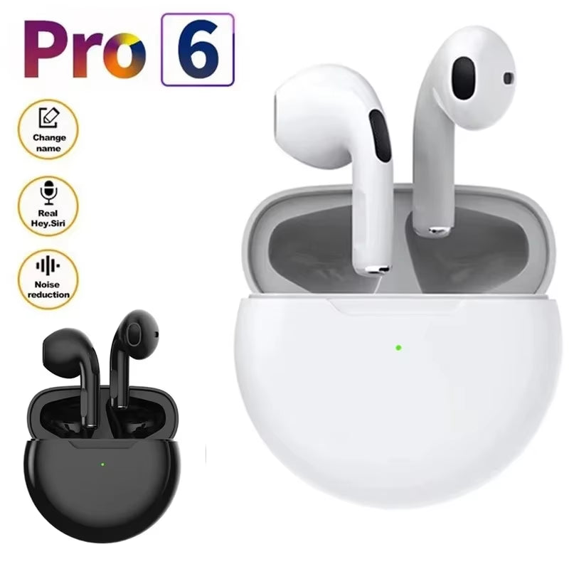 Pro6 TWS Touch Control Bluetooth 5.0 Wireless Earbuds