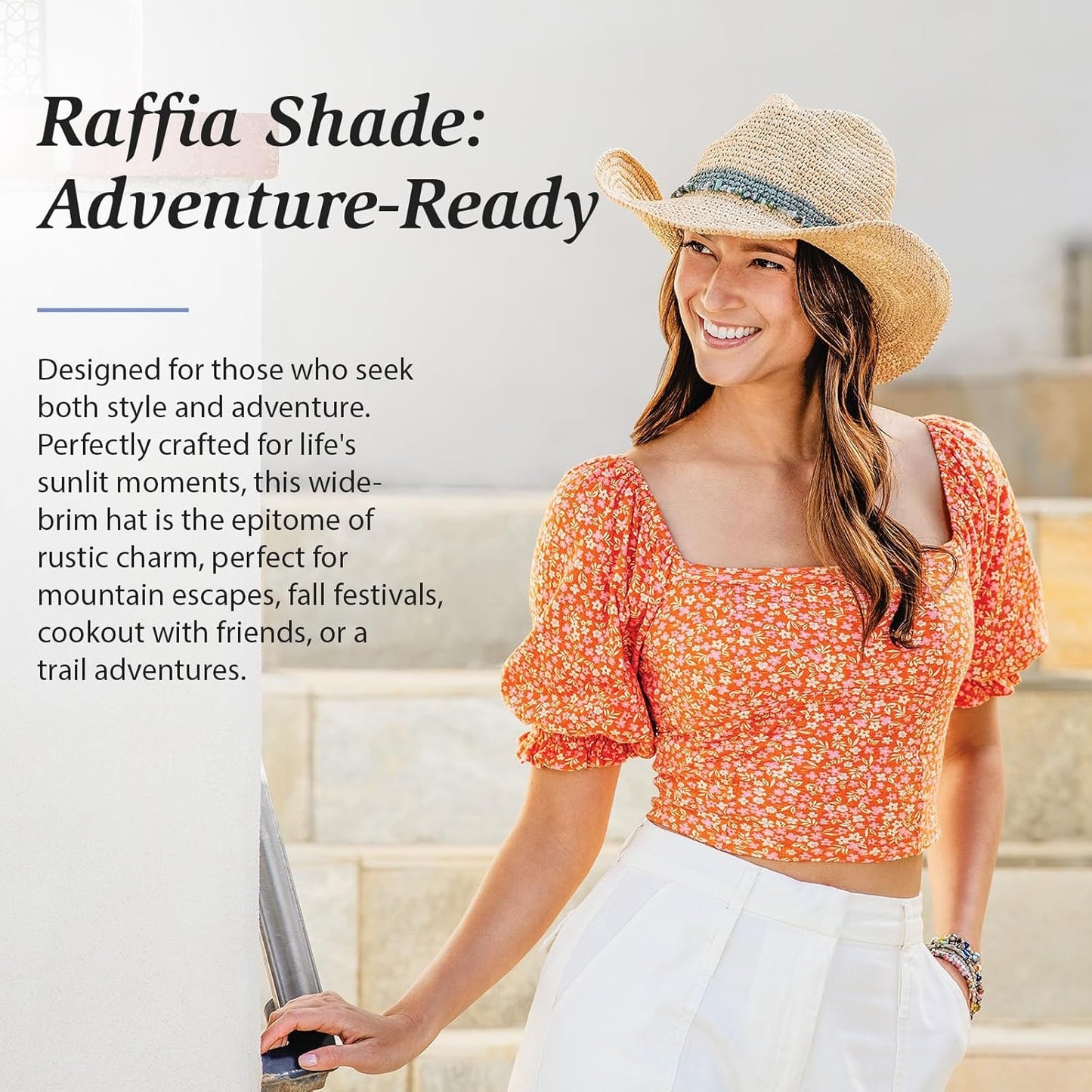 Women's Tahiti Cowboy Straw Sun Hat - Wide Brim & Adjustable