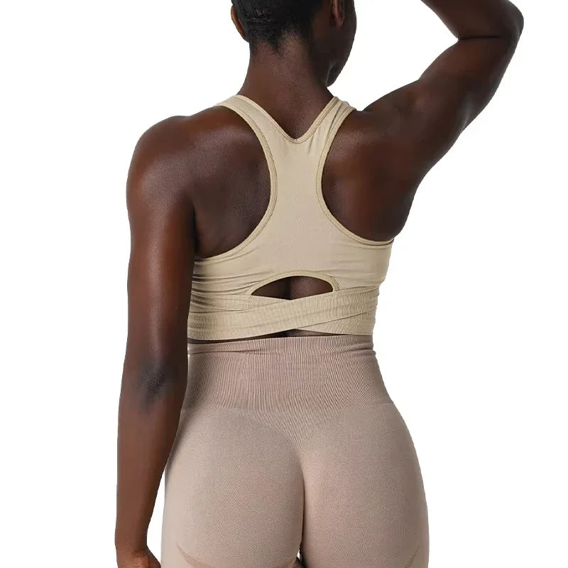 Seamless Sculpt Seamless Bra Top Spandex Woman Fitness Elastic Breathable Breast Enhancement Leisure Sports Underwear
