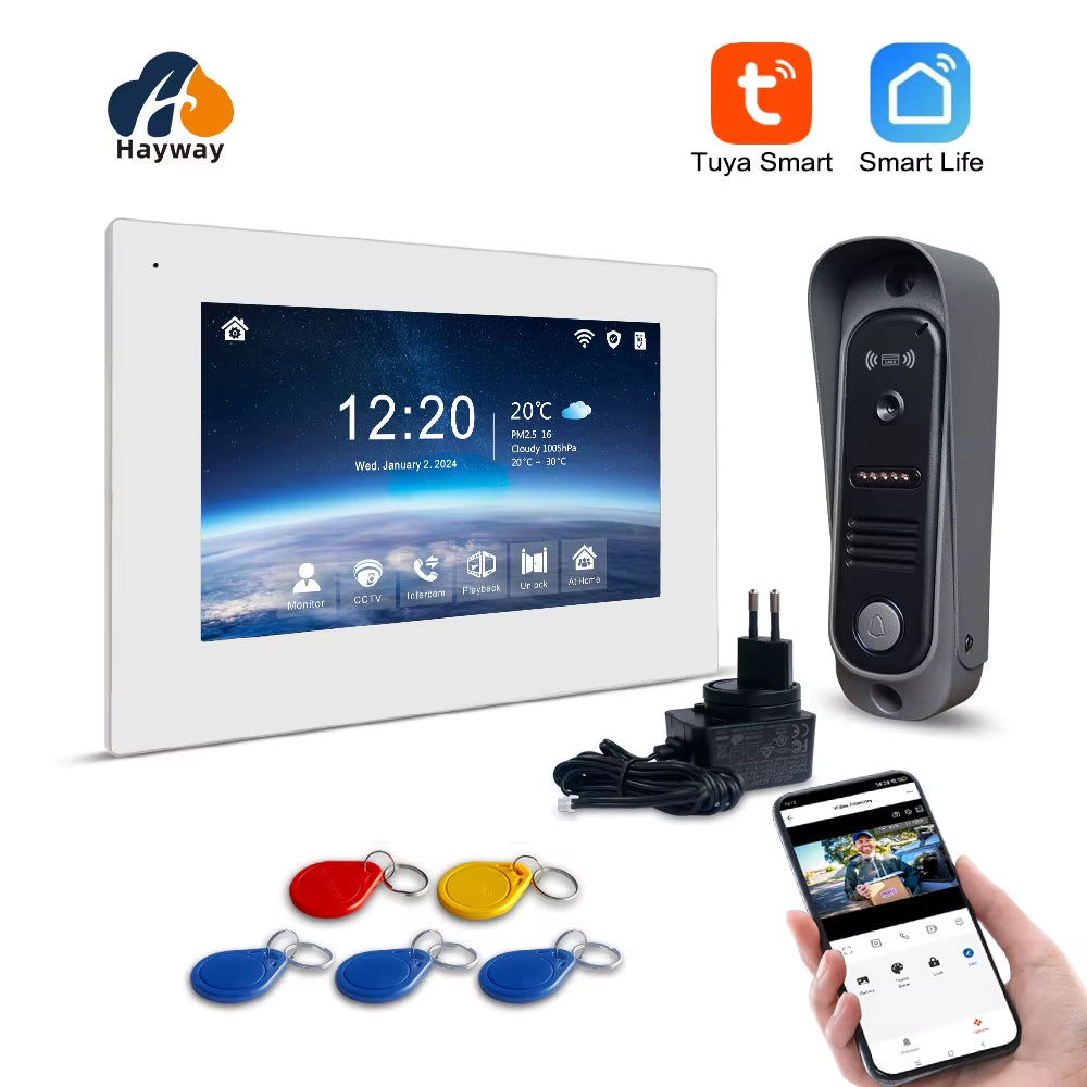 WiFi TUYA Video Doorbell 1080P with 7'' Touchscreen