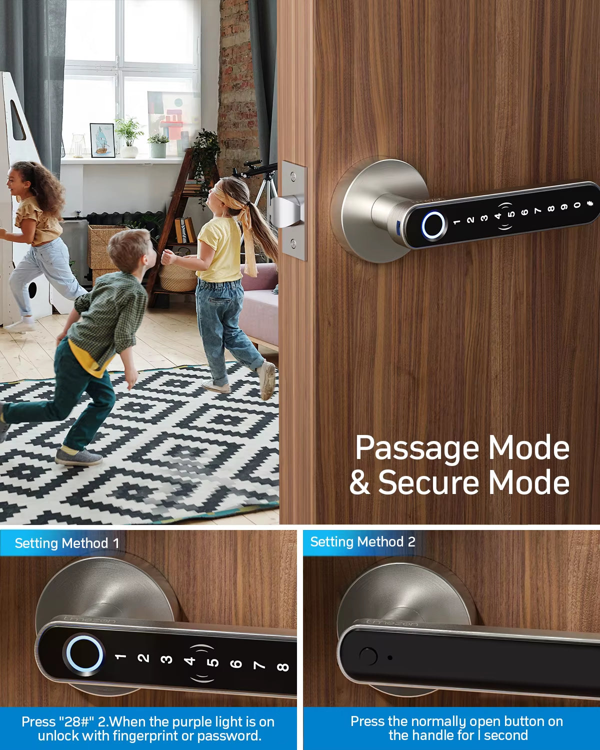 TMZON Smart Fingerprint Door Lock, Keyless Entry, Biometric
