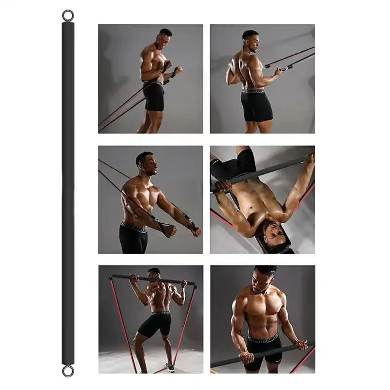 Portable Pilates Bar Kit with Resistance Bands - Home Fitness