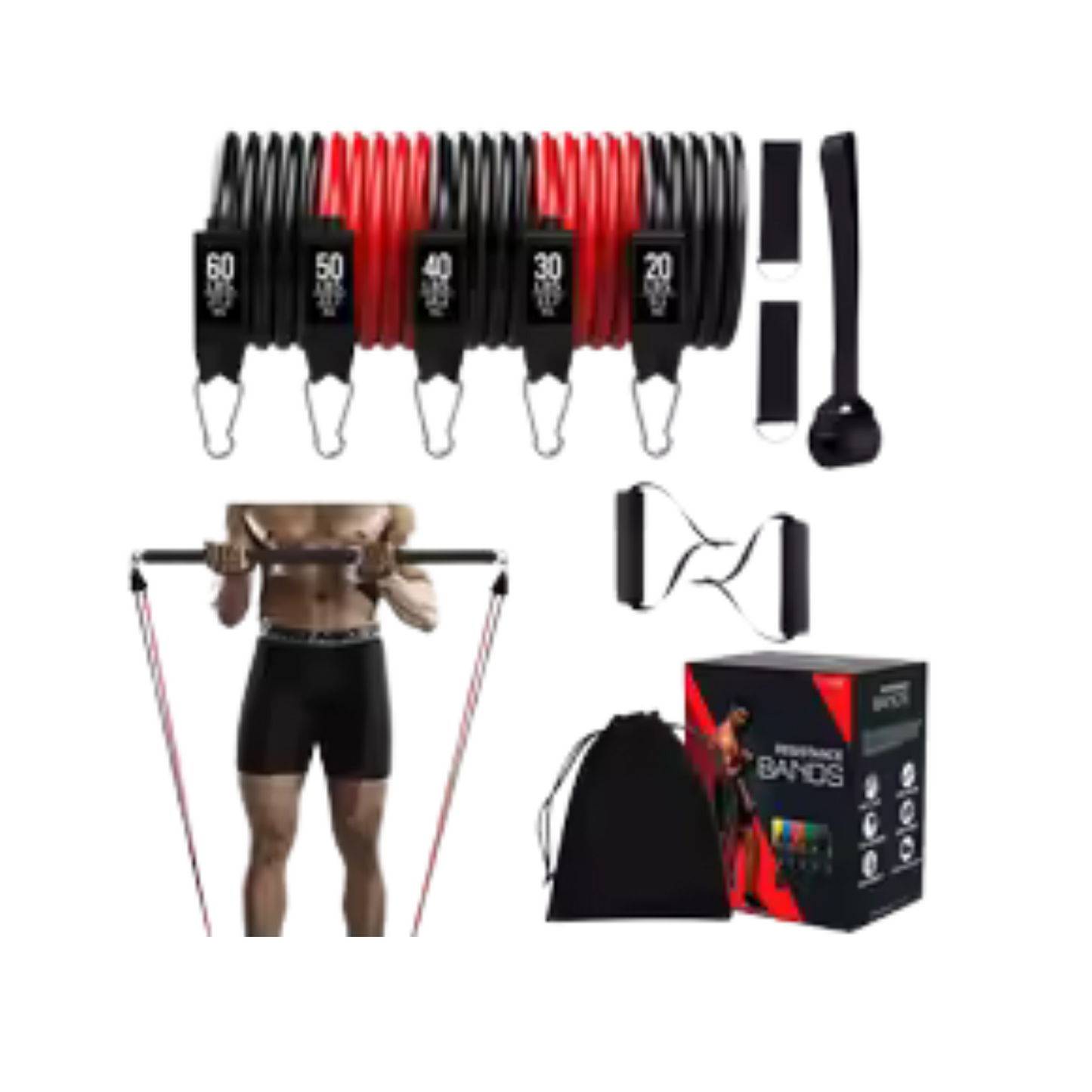 Portable Pilates Bar Kit with Resistance Bands - Home Fitness