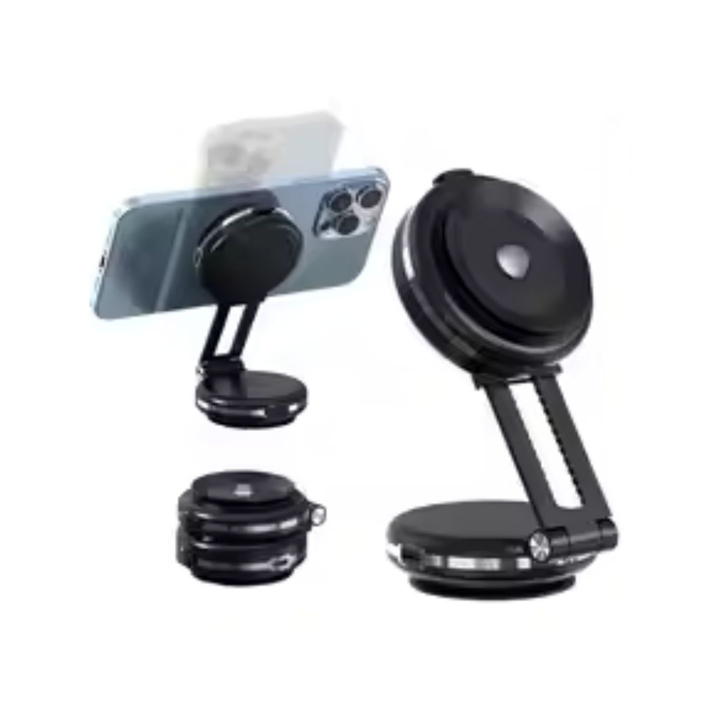 Foldable Dual Vacuum Car Phone Holder - Universal Mount Stand