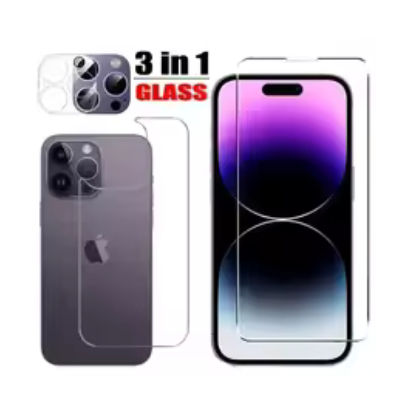 "Front & Back Tempered Glass Screen Protector for iPhone 14-11"