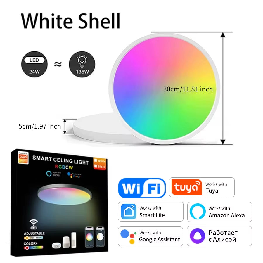 Tuya Smart 24W WiFi Ceiling Light RGB, Alexa & Google Control