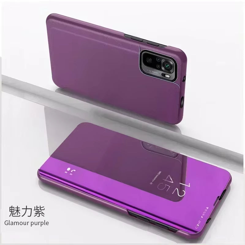 Luxury Smart Mirror Flip Case for Xiaomi Poco M5S 4G
