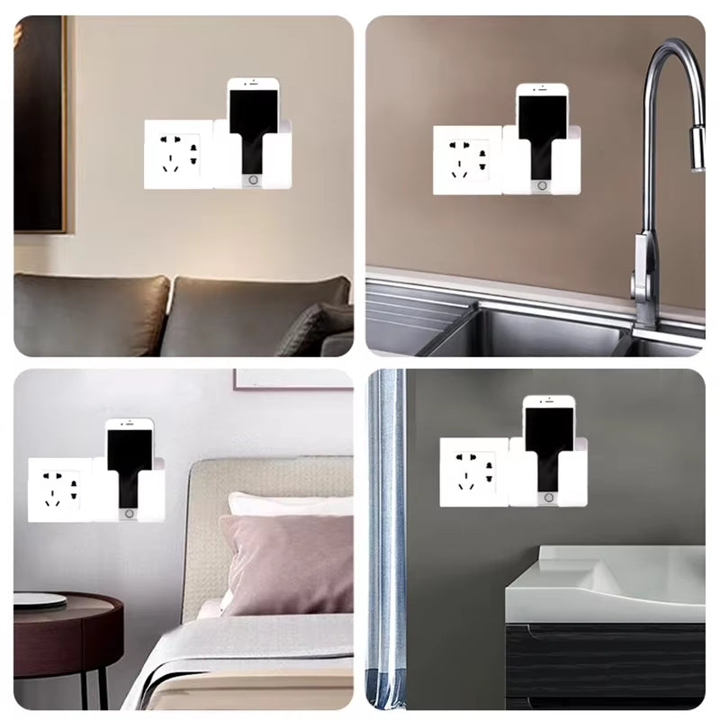 Wall Mounted Remote & Phone Holder with Charging Hook