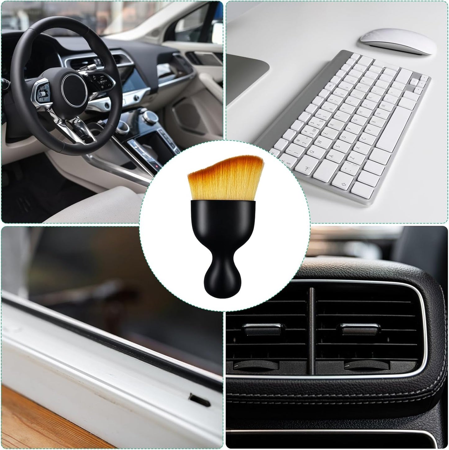Set of 4 Soft Car Interior Dust Brushes - Cleaning & Care Tools for Car Interior