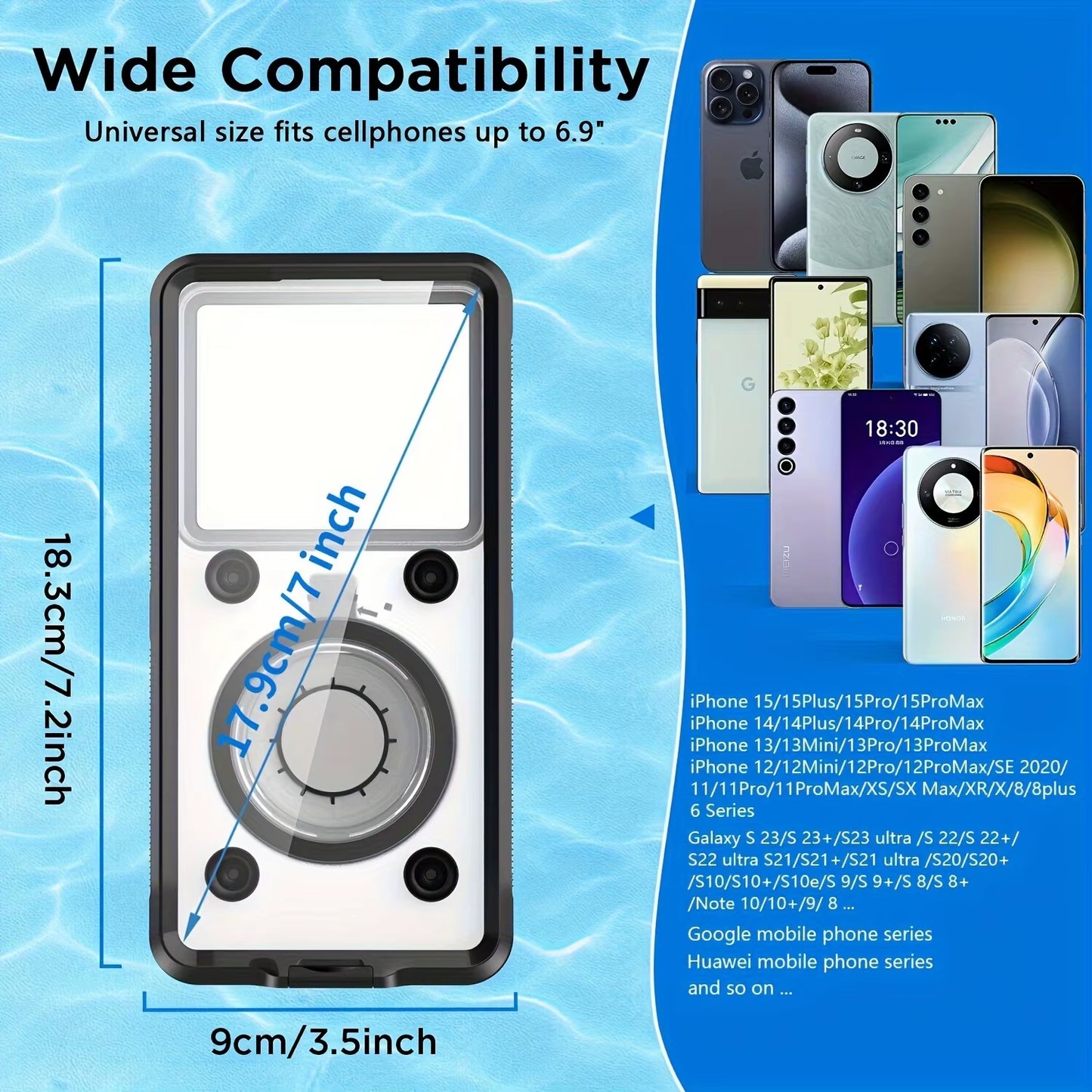 "Shockproof Waterproof Phone Case 6.9'' with Stand & Protection"