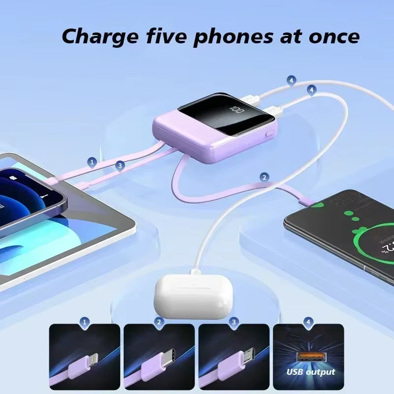 100000mAh 4-Wire Power Bank, Fast Charging, Ultra-Thin