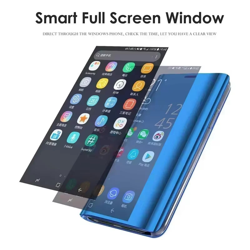 Luxury Smart Mirror Flip Case for Xiaomi Poco M5S 4G