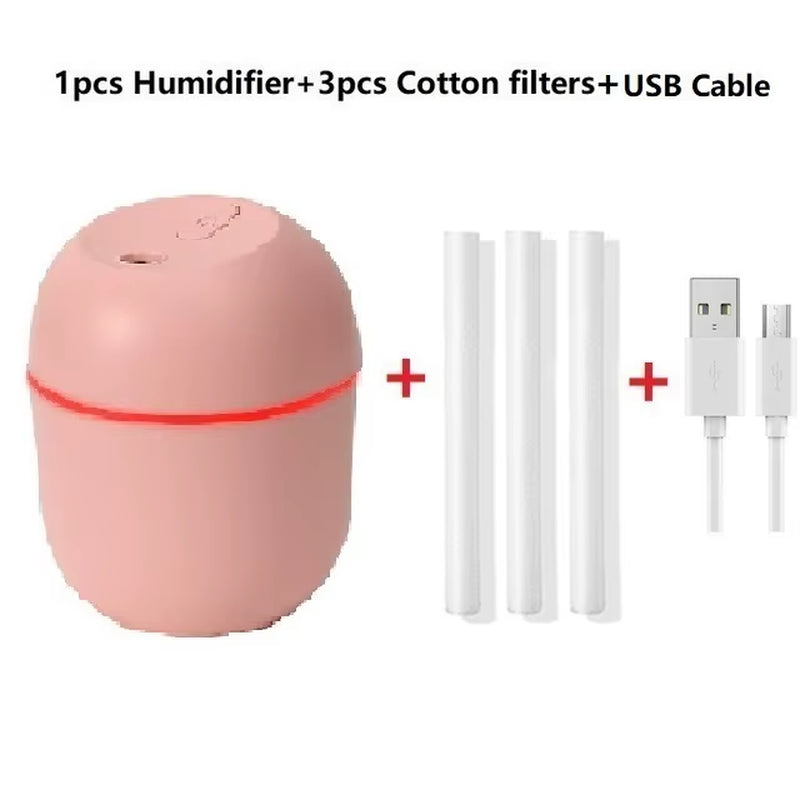 Mini USB Humidifier & Essential Oil Diffuser with LED Lamp