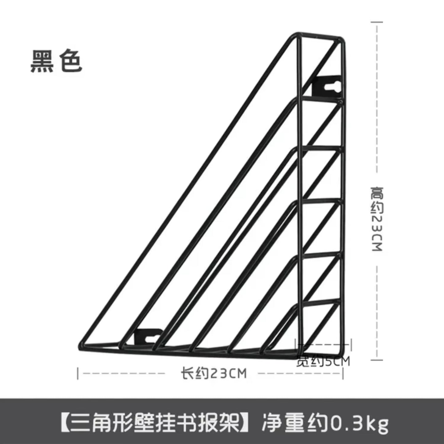 "Nordic Metal Wall-Mounted Magazine & Newspaper Display Rack"