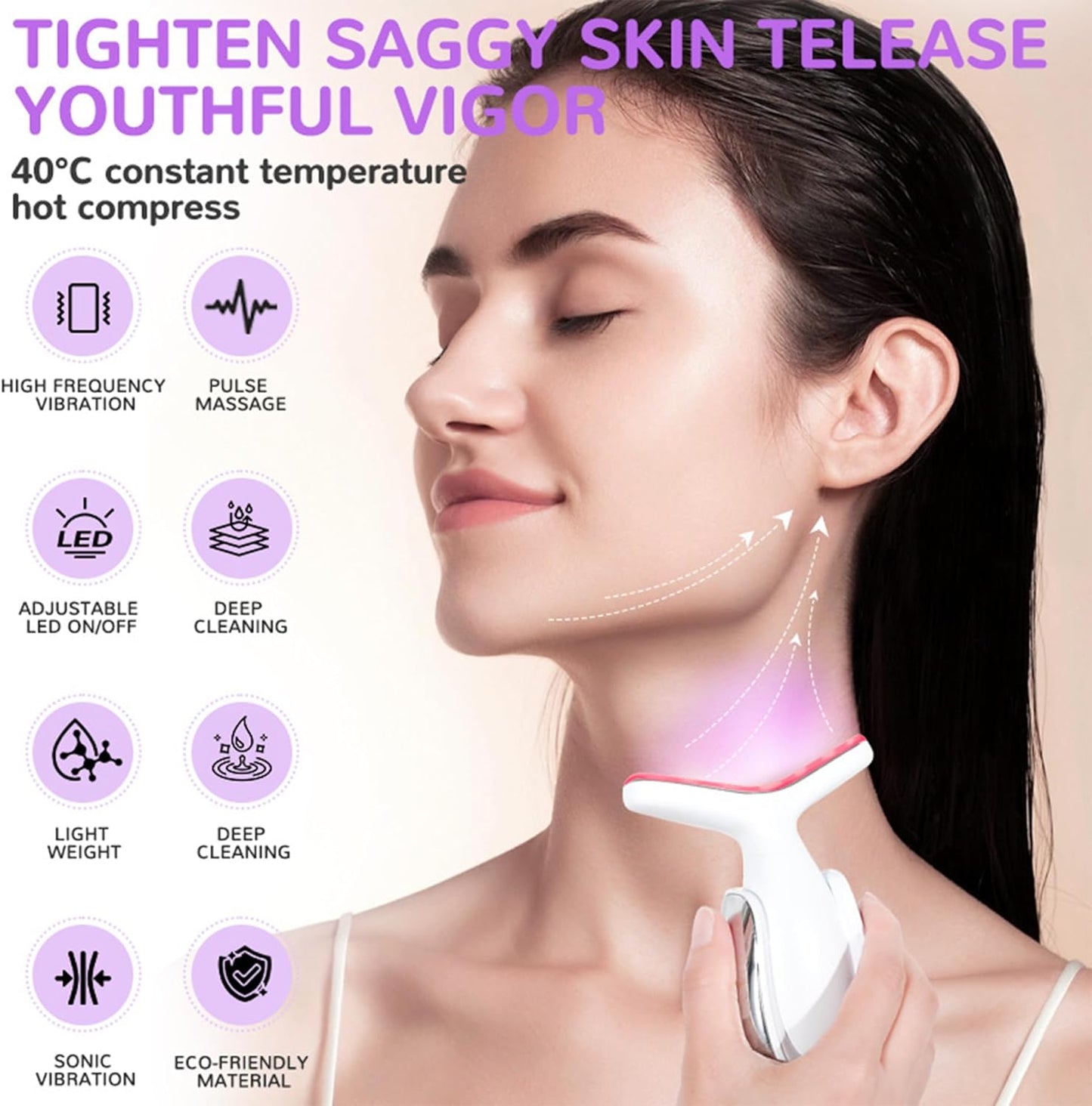 7-Color Face & Neck Massager – Skin Rejuvenation & Wrinkle Remover