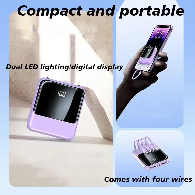 100000mAh 4-Wire Power Bank, Fast Charging, Ultra-Thin
