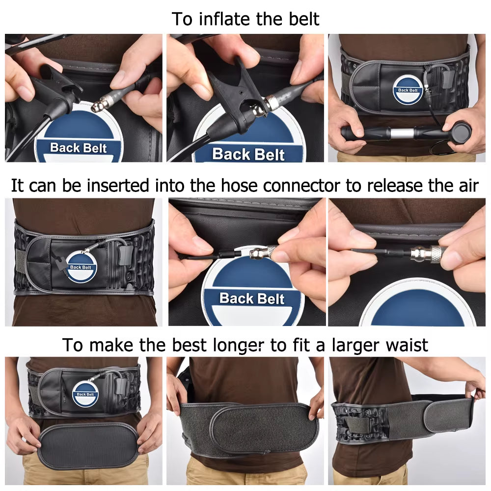 Inflatable Lumbar Support Belt for Back Pain Relief & Posture Correction