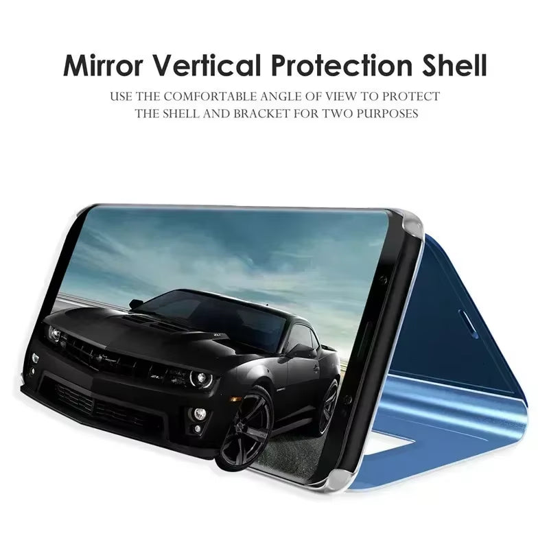 Luxury Smart Mirror Flip Case for Xiaomi Poco M5S 4G