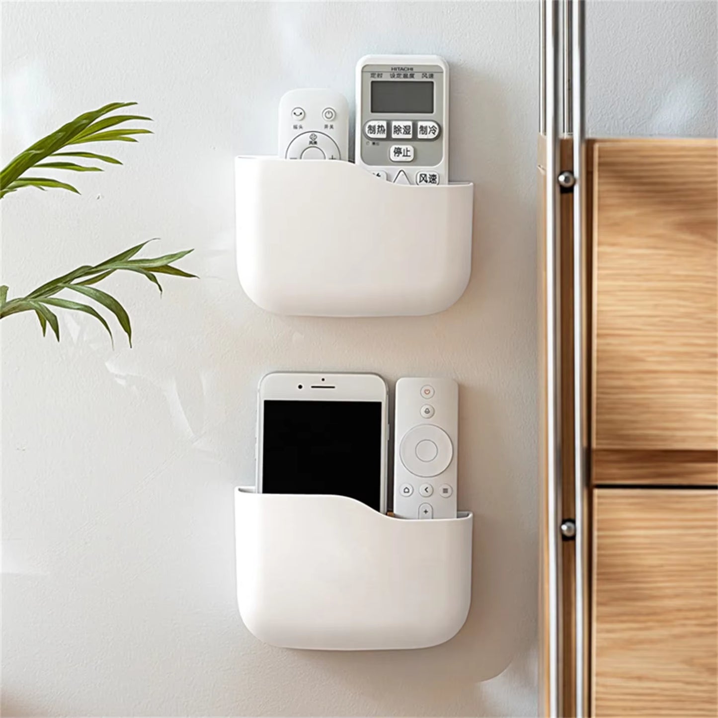 Punch-Free Wall-Mounted Phone & Remote Storage Holder