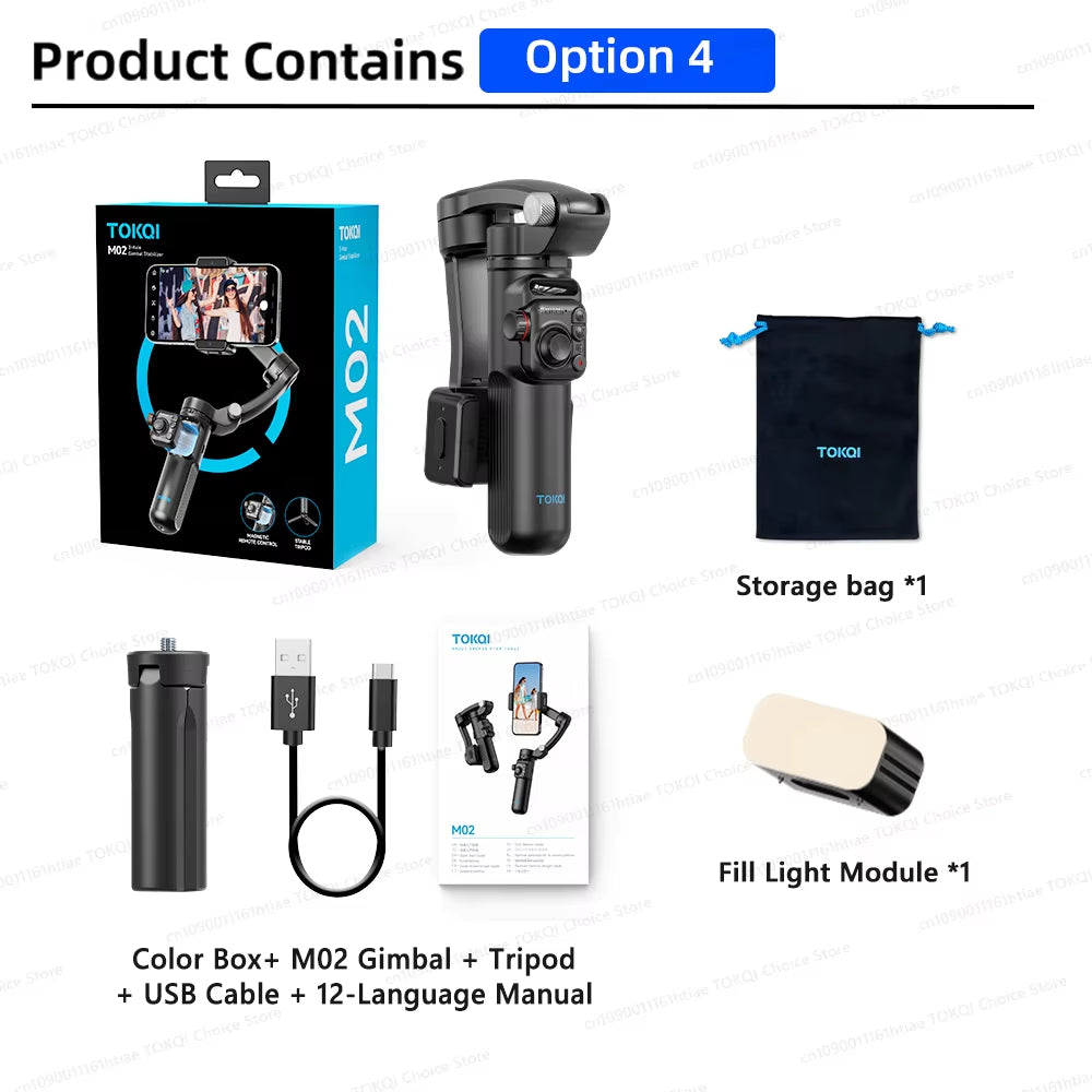 3-Axis Handheld Gimbal Stabilizer with Tripod for Smartphones