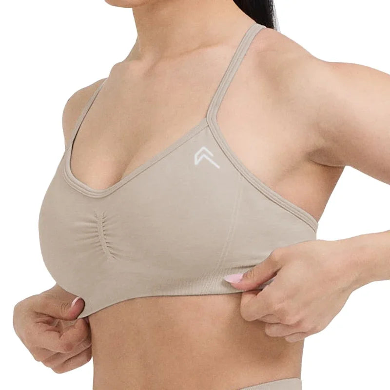 New Effortless Strappy Bralette Seamless Spandex Woman Fitness Elastic Breathable Breast Enhancement Leisure Sports Underwear