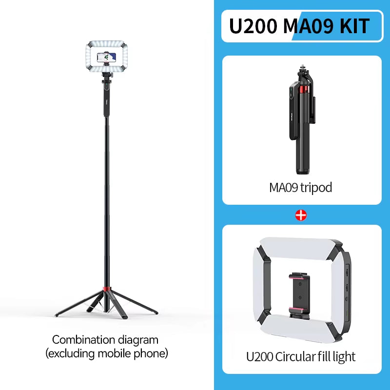 MA09 1.8M Selfie Stick Tripod with Remote for iPhone & Android