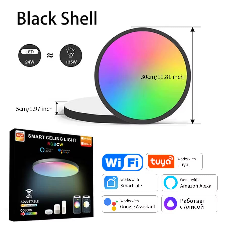 Tuya Smart 24W WiFi Ceiling Light RGB, Alexa & Google Control