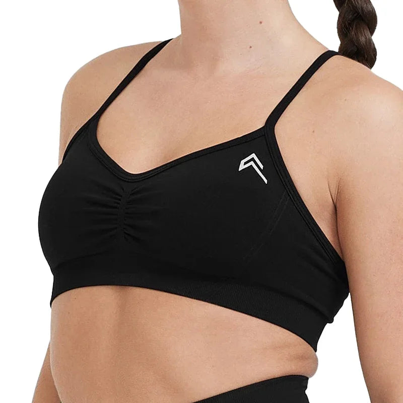 New Effortless Strappy Bralette Seamless Spandex Woman Fitness Elastic Breathable Breast Enhancement Leisure Sports Underwear