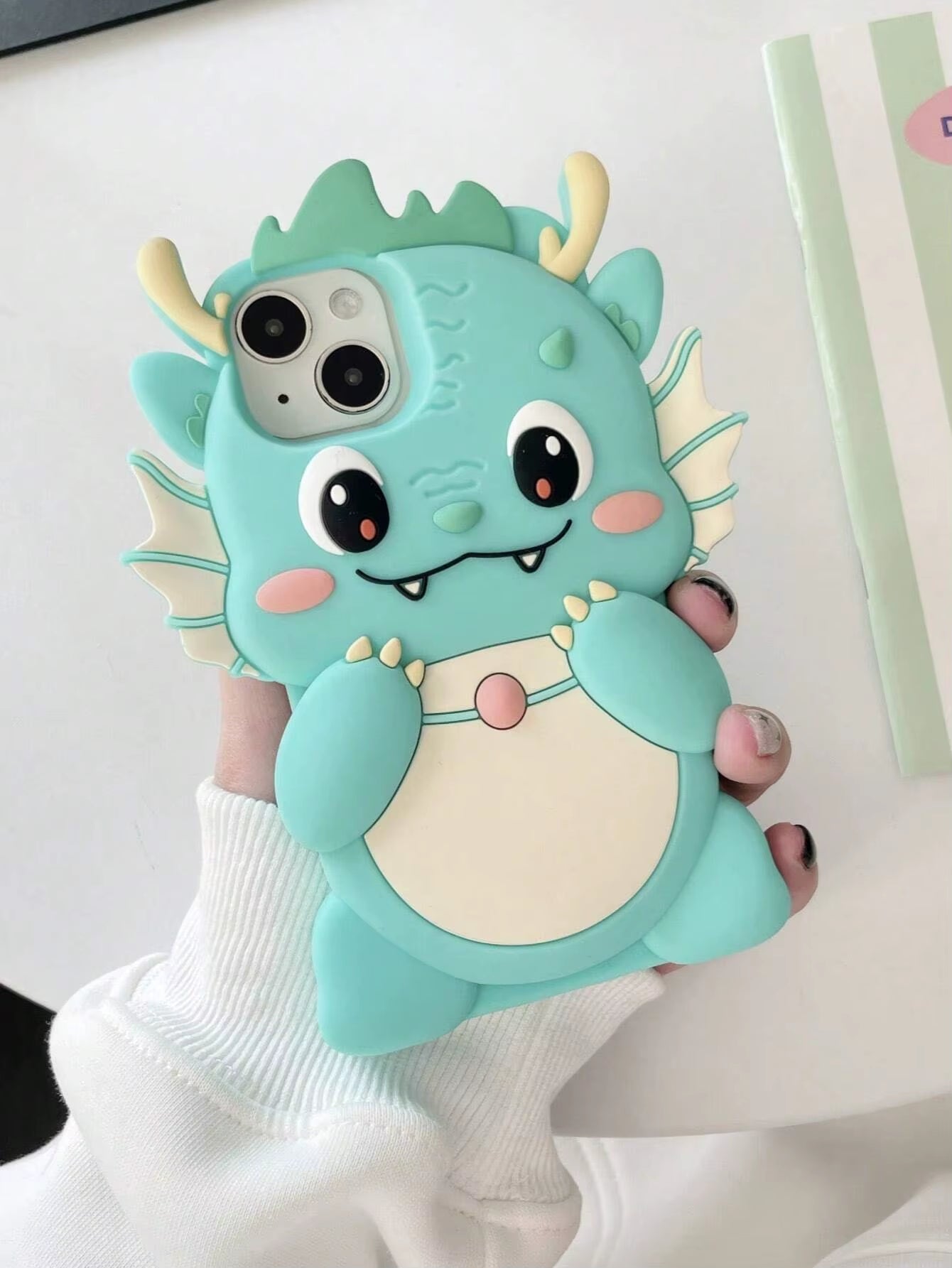 Soft Silicone Dragon Baby Phone Case - Light Blue, Kawaii