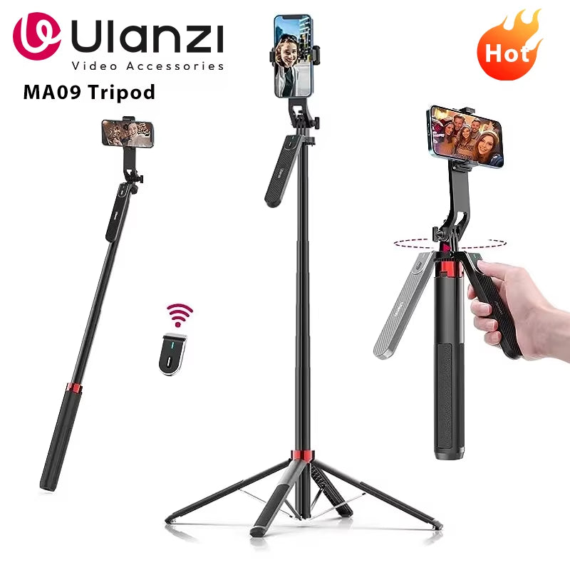MA09 1.8M Selfie Stick Tripod with Remote for iPhone & Android