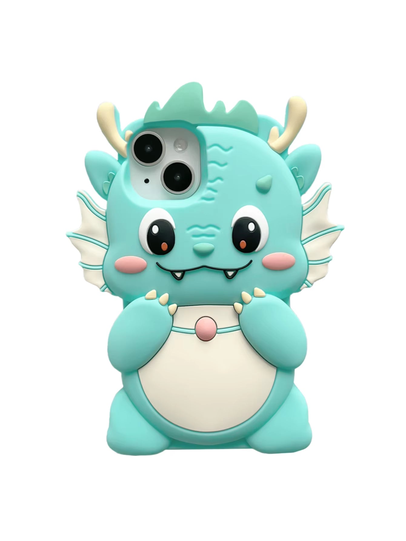 Soft Silicone Dragon Baby Phone Case - Light Blue, Kawaii