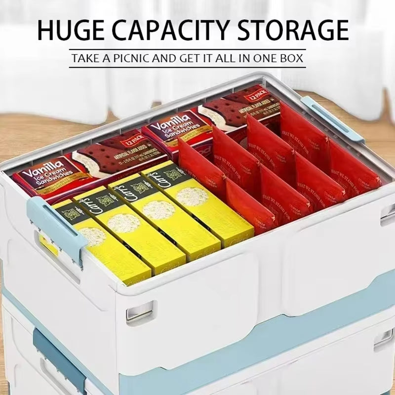 "Foldable Extra Large Storage Box with Lid for Books & Toys"
