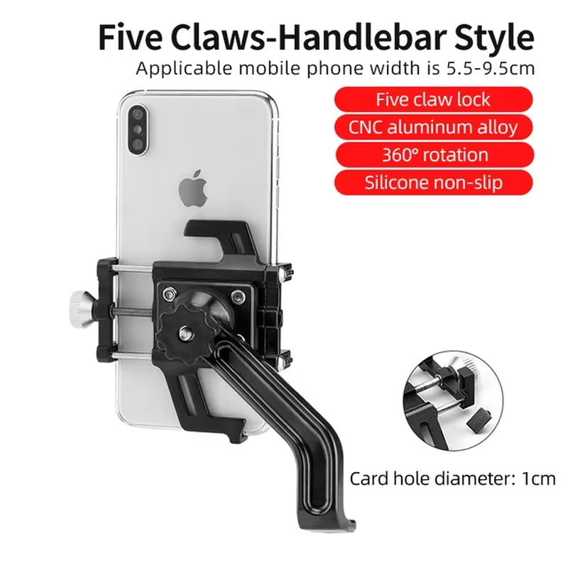 ROCKBROS Motorcycle Electric Bike Phone Holder, CNC Aluminum