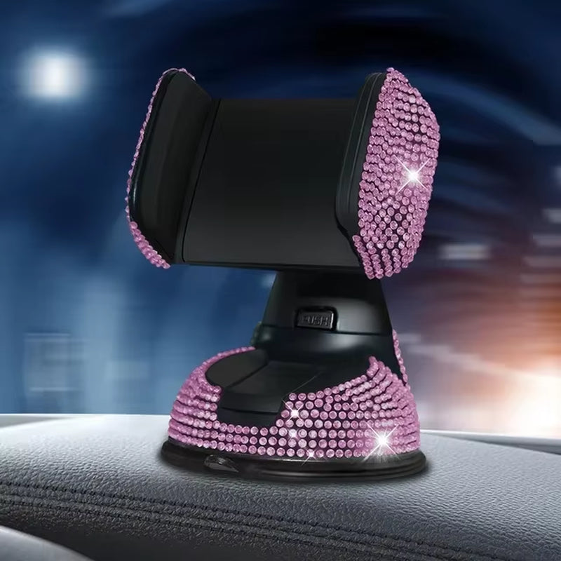 2024 Pink Diamond Car Phone Holder Stand for Women
