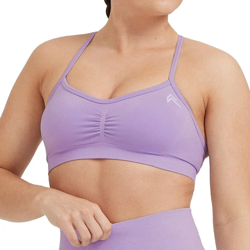 New Effortless Strappy Bralette Seamless Spandex Woman Fitness Elastic Breathable Breast Enhancement Leisure Sports Underwear