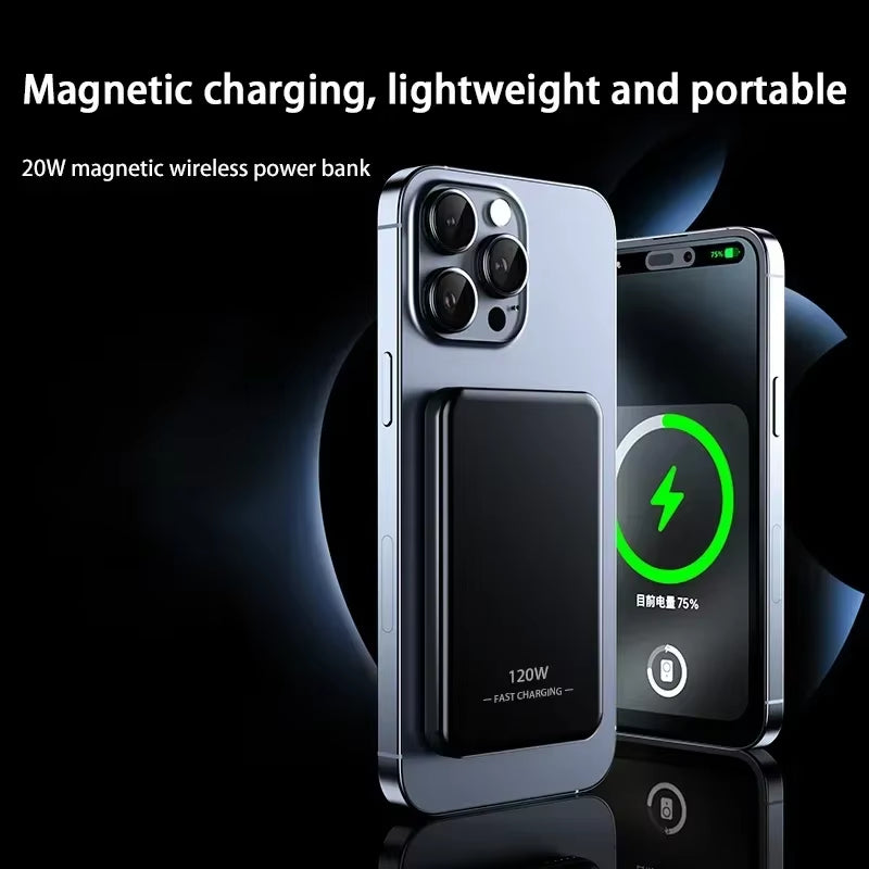 100000mAh MagSafe Power Bank, Wireless Fast Charging for iPhone