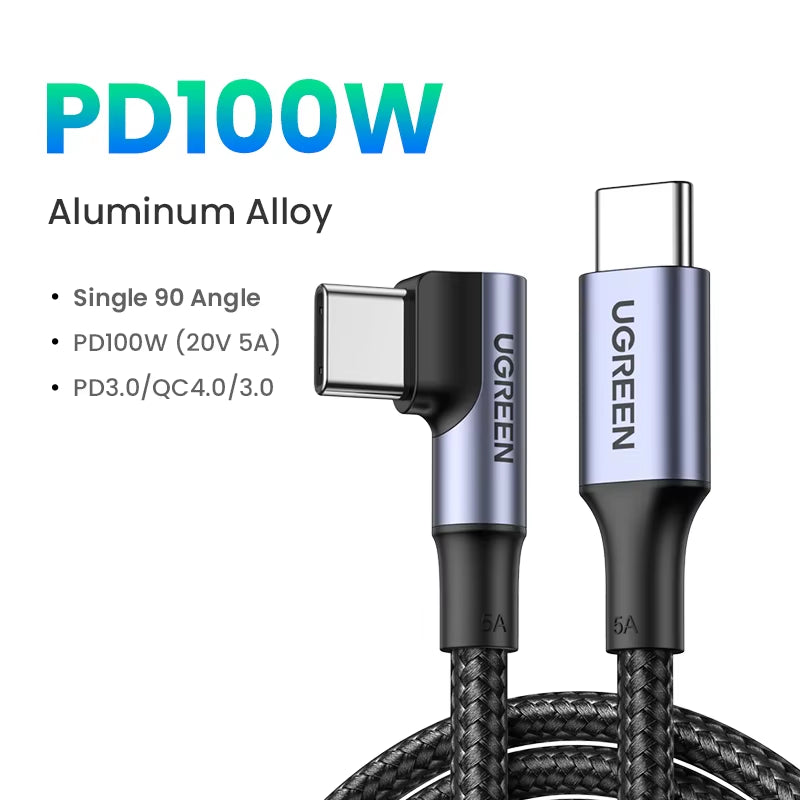 100W USB-C to USB-C Cable for MacBook, iPad, Samsung