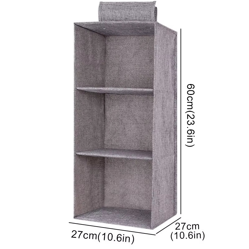 "Collapsible Wardrobe Hanging Storage Bag with Shelves"