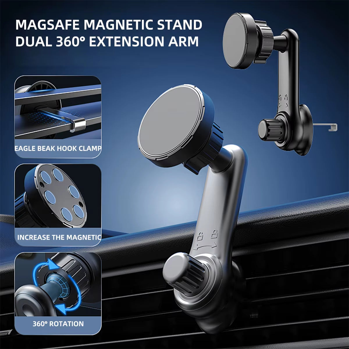 Gravity Car Phone Holder Universal Air Vent Mount for 4.7-7" Phones