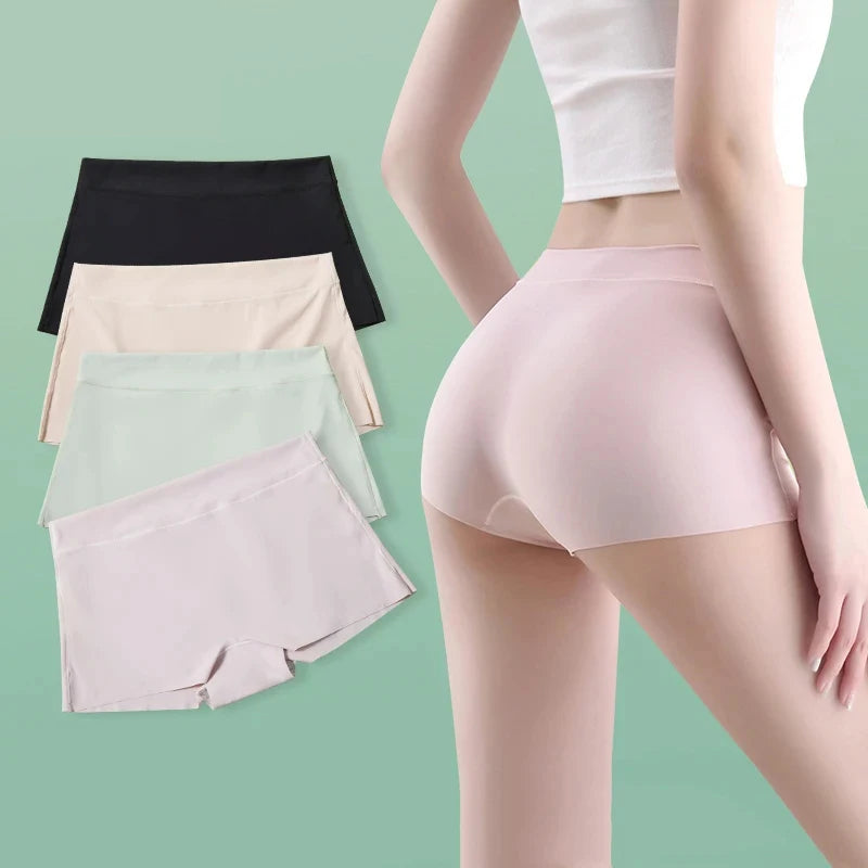 Women’s Seamless Safety Shorts – Ice Silk, Anti-Friction Boyshorts