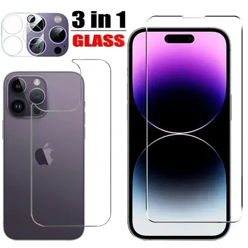 "Front & Back Tempered Glass Screen Protector for iPhone 14-11"